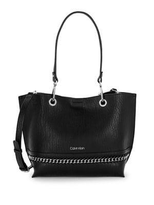 Calvin Klein Large Sonoma Chain Leather Tote