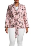 Rachel Rachel Roy Plus Floral-print Long-sleeve Blazer