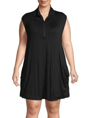 J Valdi Plus Sleeveless Zip Dress