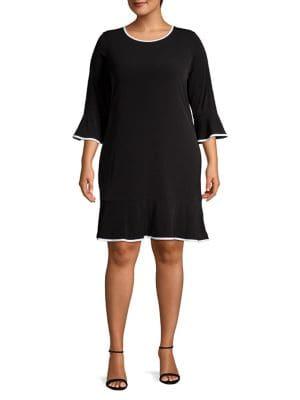 Michael Michael Kors Plus Alston Flounce Border Dress
