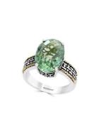 Effy 18k Yellow Gold, Green Amethyst And Sterling Silver Ring
