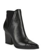 Donald J Pliner Vaughn Leather And Snake Embossed Ankle Boots