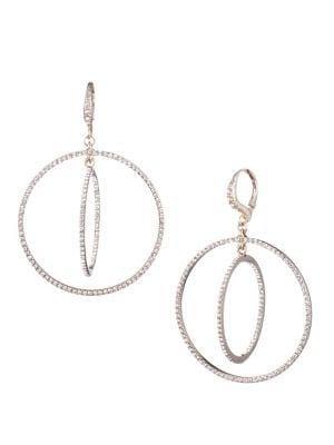 Givenchy Goldtone & Crystal Pave Orbital Hoop Drop Earrings