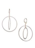 Givenchy Goldtone & Crystal Pave Orbital Hoop Drop Earrings