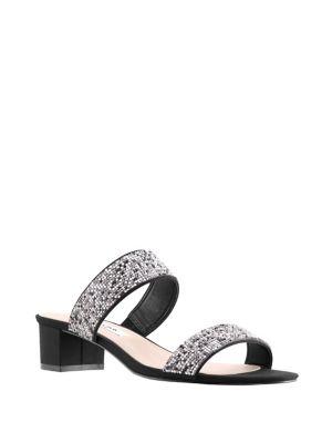 Nina Georgea2 Embellished Satin Sandals