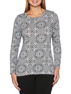 Rafaella Ornate-print Long-sleeve Top