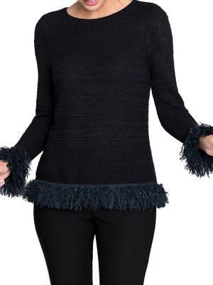 Nic+zoe Textured Fringe Top
