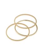 Lauren Ralph Lauren Perfect Pieces Twisted And Smooth Three-piece Bangles