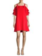 Laundry By Shelli Segal Crepe Cold-shoulder Dress