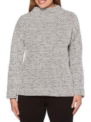Rafaella Petites Chevron Mockneck Top