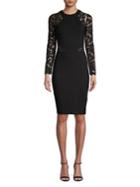 French Connection Edith Devore Velvet Sheath Dress