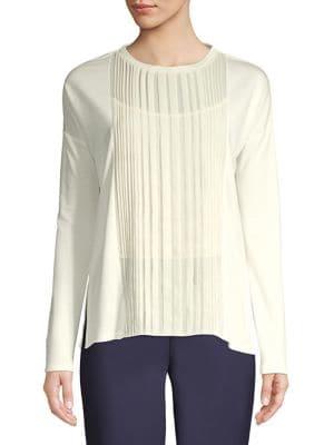 H Halston Pintuck Blouse