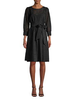 Calvin Klein Checkered Tie-waist Dress