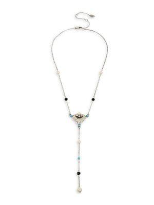 Miriam Haskell Mixed Beaded Deco Y-shaped Necklace