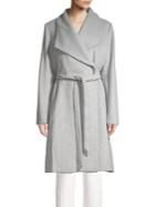 H Halston Classic Long-sleeve Belted Coat