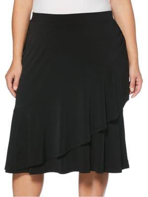 Rafaella Plus Asymmetrical Tiered Skirt