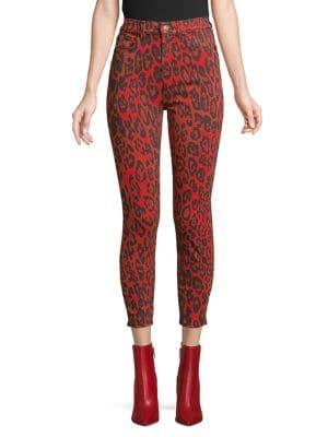 7 For All Mankind High-rise Leopard-print Cropped Jeans