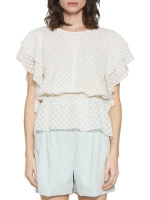 Walter Baker Cassandra Polka Dot Peplum Top