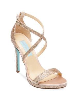 Betsey Johnson Blue Andi Glitter Stiletto Sandals