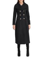 Karl Lagerfeld Paris Double-breasted Wool-blend Military Coat