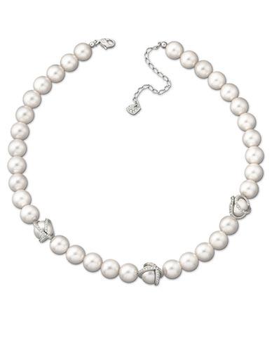 Swarovski Nude Pearl Necklace With Crystal Accents