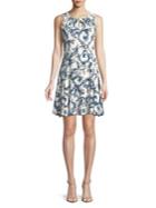 Ivanka Trump Printed Keyhole Fit-and-flare Dress