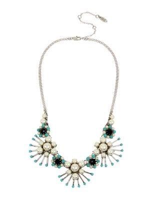 Miriam Haskell Pearl Deco Spray Frontal Necklace