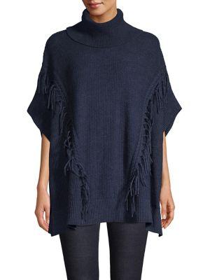 Anne Klein Ribbed Turtleneck Poncho