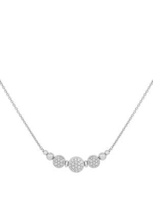 Lord & Taylor Sterling Silver & Diamond 3-ball Beaded Necklace