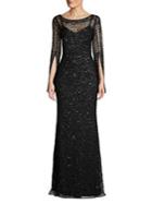 Adrianna Papell Sequined Mesh Gown
