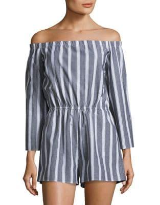 Design Lab Striped Off-the-shoulder Romper