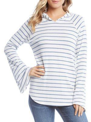 Karen Kane Striped Bell-sleeve Hoodie