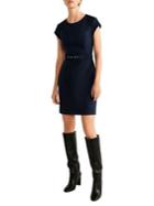 Mango Belted Short-sleeve Dress