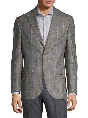 Jack Victor Tonal Windowpane Wool Sportscoat
