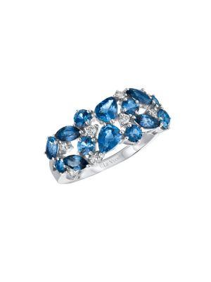 Le Vian Blueberry Sapphire, Cornflower Ceylon Sapphire And 14k Vanilla Gold Ring