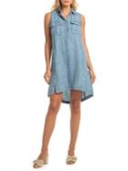 Trina Turk Sunset Crosshatch Chambray Hi-lo Dress
