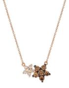 Le Vian Strawberry And Nude Chocolate Diamonds, Nude Diamonds And 14k Strawberry Gold Double Star Pendant Necklace