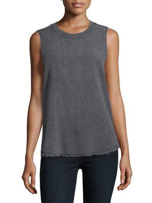Splendid Distressed Fringed Top