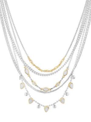 Lucky Brand Golden Hour Crystal Layer Choker Necklace