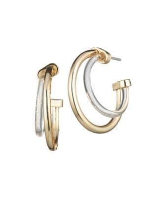 Trina By Trina Turk Vintage Moment Two-tone Double C-hoop Earrings