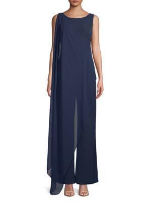 Eliza J Sleeveless Overlay Jumpsuit