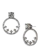 Givenchy Pave Crystal Hoop Floater Earrings
