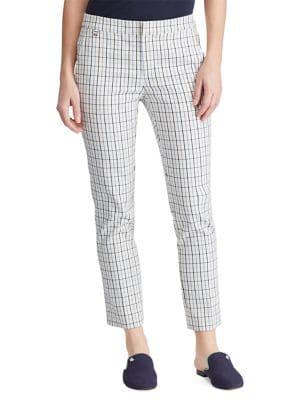Lauren Ralph Lauren Petite Tattersall Twill Skinny Pants