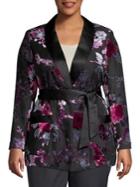 Tahari Arthur S. Levine Plus Floral Kimono Jacket