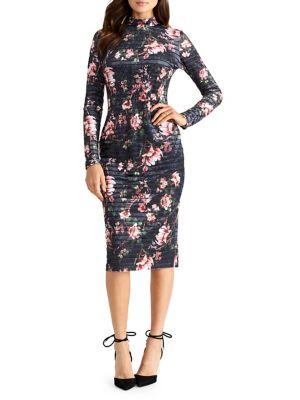 Rachel Rachel Roy Floral Mockneck Sheath Dress