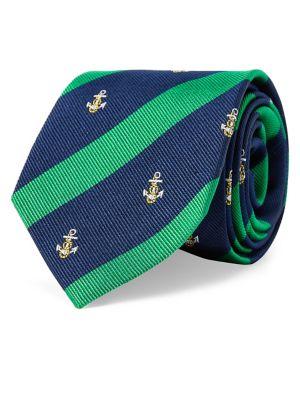 Lauren Ralph Lauren Stripe Anchor Silk Tie