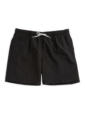 Black Brown Pocketed Swim Trunks