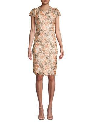 Calvin Klein Embroidered Floral Dress