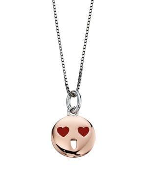D For Diamond Sterling Silver Heart Eyes Pendant Necklace