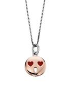 D For Diamond Sterling Silver Heart Eyes Pendant Necklace